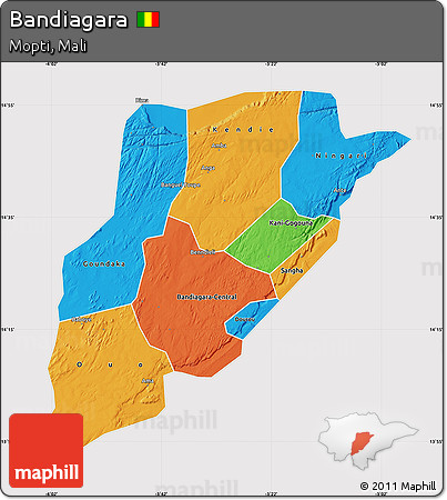 Political Map of Bandiagara, cropped outside