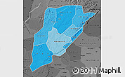 Political Shades Map of Bandiagara, darken, desaturated