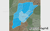 Political Shades Map of Bandiagara, darken, semi-desaturated