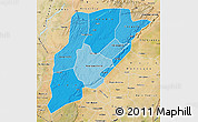 Political Shades Map of Bandiagara, satellite outside