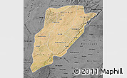 Satellite Map of Bandiagara, darken, desaturated