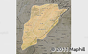 Satellite Map of Bandiagara, darken, semi-desaturated