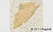 Satellite Map of Bandiagara, shaded relief outside
