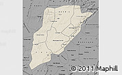 Shaded Relief Map of Bandiagara, darken, desaturated
