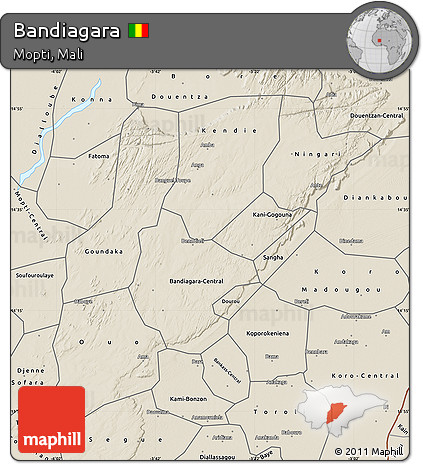Shaded Relief Map of Bandiagara