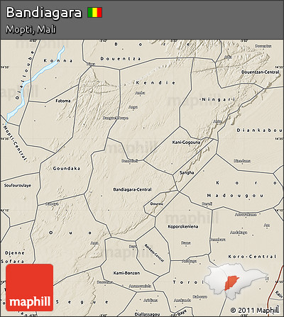 Shaded Relief Map of Bandiagara