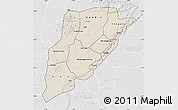 Shaded Relief Map of Bandiagara, lighten, desaturated