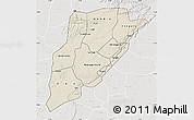 Shaded Relief Map of Bandiagara, lighten, semi-desaturated