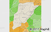 Shaded Relief Map of Bandiagara, political shades outside