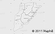 Silver Style Map of Bandiagara, single color outside