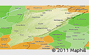 Physical Panoramic Map of Bandiagara, political shades outside