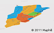 Political Panoramic Map of Bandiagara, cropped outside
