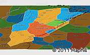 Political Panoramic Map of Bandiagara, darken