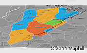 Political Panoramic Map of Bandiagara, desaturated