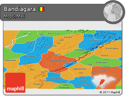 Political Panoramic Map of Bandiagara