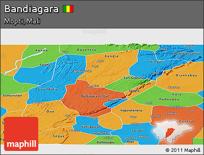 Political Panoramic Map of Bandiagara