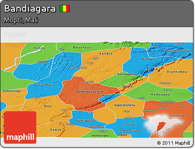 Political Panoramic Map of Bandiagara