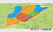 Political Panoramic Map of Bandiagara, physical outside