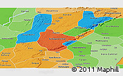 Political Panoramic Map of Bandiagara, political shades outside