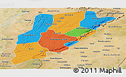 Political Panoramic Map of Bandiagara, satellite outside