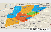 Political Panoramic Map of Bandiagara, shaded relief outside