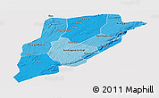 Political Shades Panoramic Map of Bandiagara, cropped outside