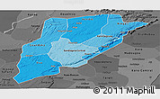 Political Shades Panoramic Map of Bandiagara, darken, desaturated