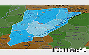 Political Shades Panoramic Map of Bandiagara, darken