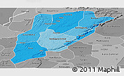 Political Shades Panoramic Map of Bandiagara, desaturated