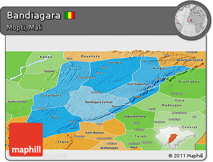 Political Shades Panoramic Map of Bandiagara