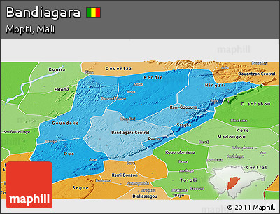 Political Shades Panoramic Map of Bandiagara