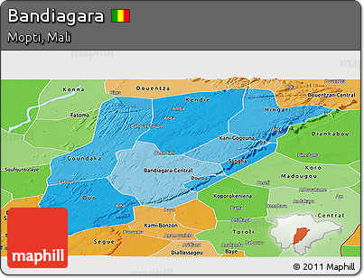 Political Shades Panoramic Map of Bandiagara