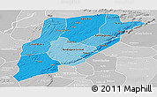 Political Shades Panoramic Map of Bandiagara, lighten, desaturated