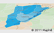Political Shades Panoramic Map of Bandiagara, lighten