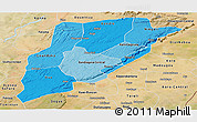 Political Shades Panoramic Map of Bandiagara, satellite outside