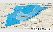 Political Shades Panoramic Map of Bandiagara, shaded relief outside