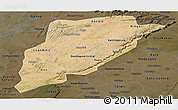 Satellite Panoramic Map of Bandiagara, darken