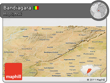 Satellite Panoramic Map of Bandiagara
