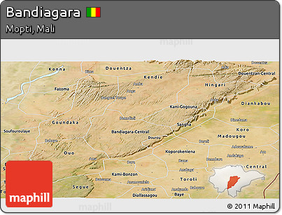 Satellite Panoramic Map of Bandiagara