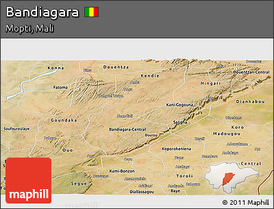 Satellite Panoramic Map of Bandiagara