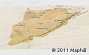 Satellite Panoramic Map of Bandiagara, lighten