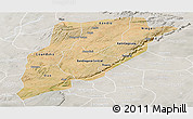 Satellite Panoramic Map of Bandiagara, lighten, semi-desaturated