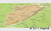 Satellite Panoramic Map of Bandiagara, physical outside