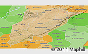 Satellite Panoramic Map of Bandiagara, political shades outside