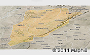 Satellite Panoramic Map of Bandiagara, semi-desaturated