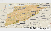 Satellite Panoramic Map of Bandiagara, shaded relief outside