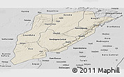Shaded Relief Panoramic Map of Bandiagara, desaturated