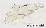 Shaded Relief Panoramic Map of Bandiagara, lighten