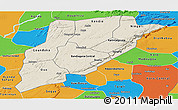 Shaded Relief Panoramic Map of Bandiagara, political outside