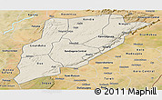 Shaded Relief Panoramic Map of Bandiagara, satellite outside